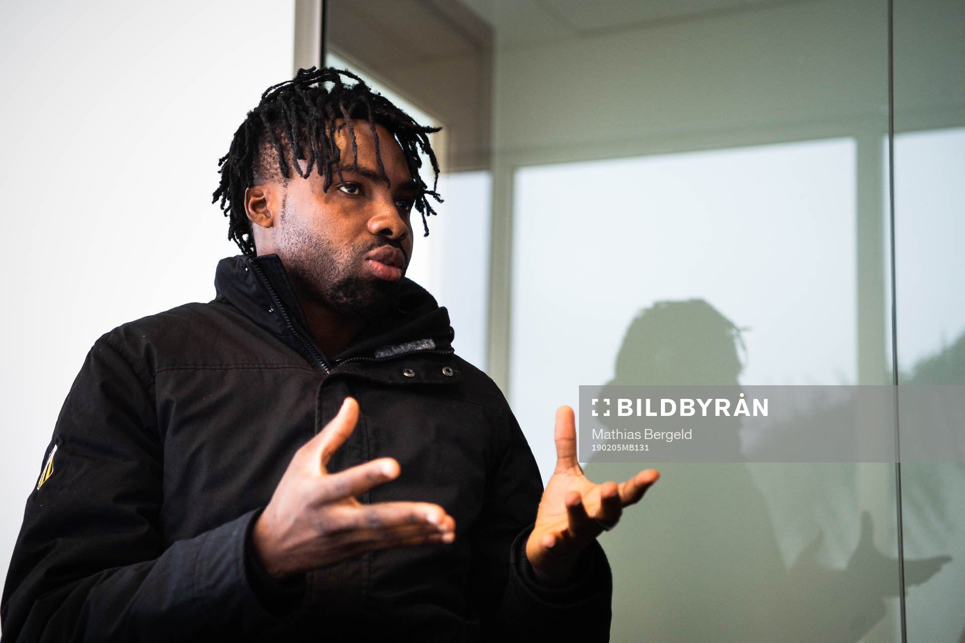 Häckens Kwame Kizito under en intervju den 5 februari 2019 i Göteborg.