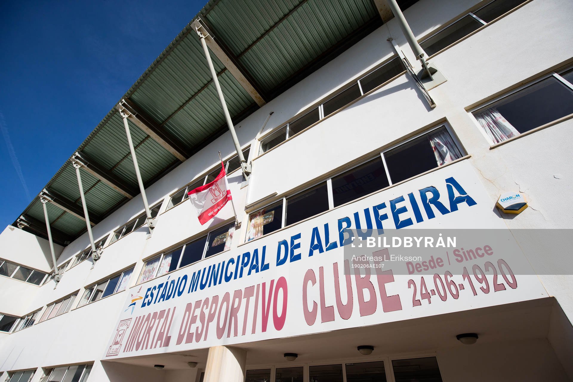 Exteriör av Estadio Municipal de Albuferia