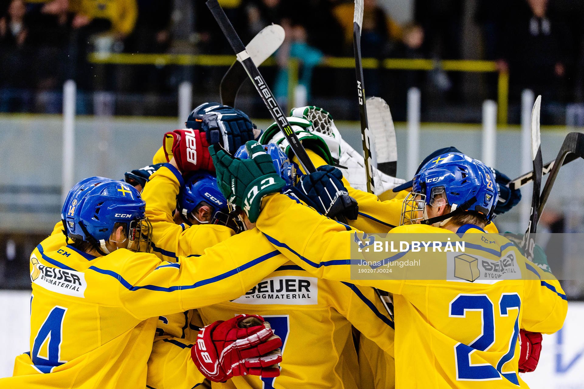 Sveriges spelare jublar