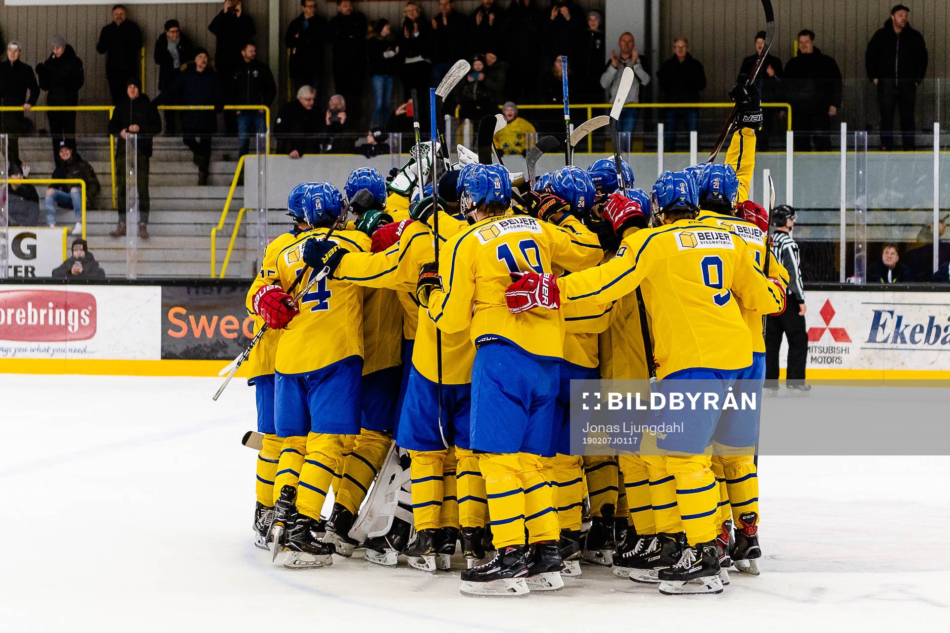 Sveriges spelare jublar