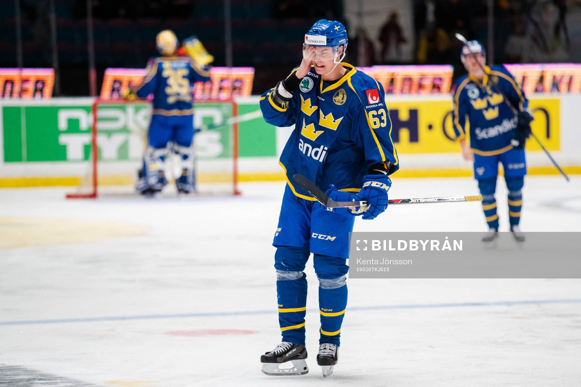 Fredrik Händemark  of Sweden looks dejected