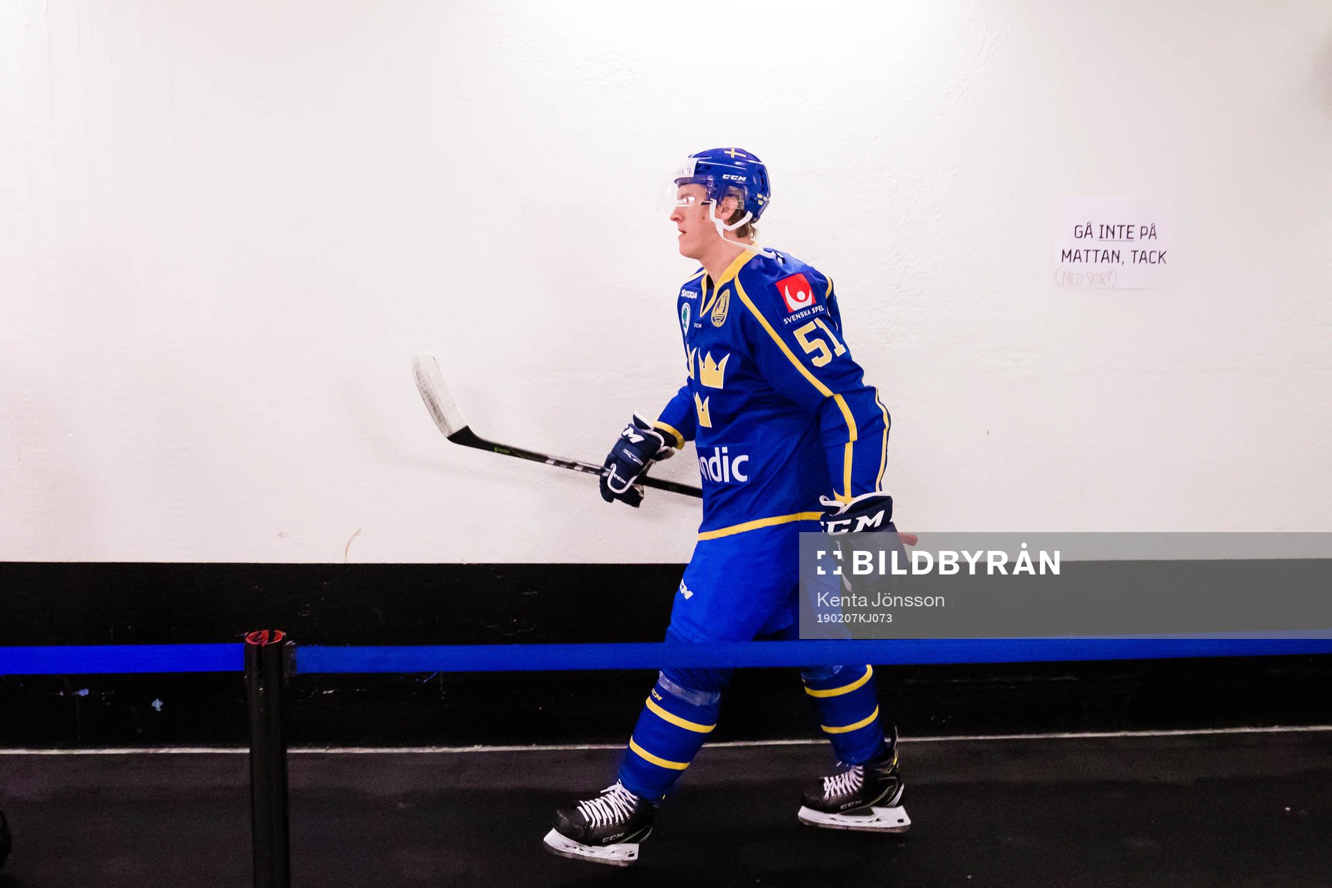 Emil Sylvegård of Sweden a head of the Beijer Hockey Games
