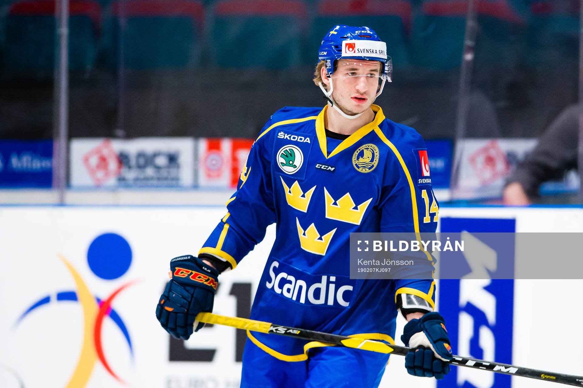 Jakob Lilja  of Sweden a head of the  Beijer Hockey Games