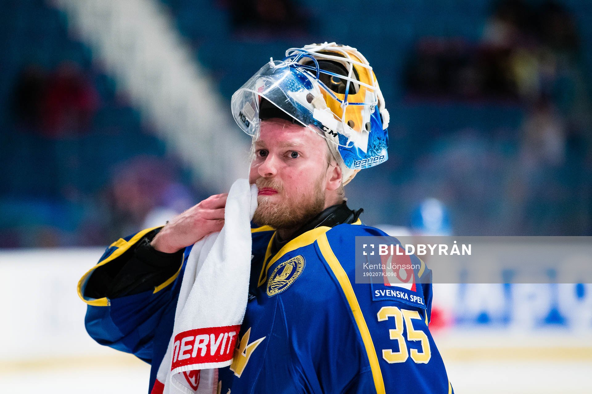 Goaltender Magnus Hellberg a head of the Beijer Hockey