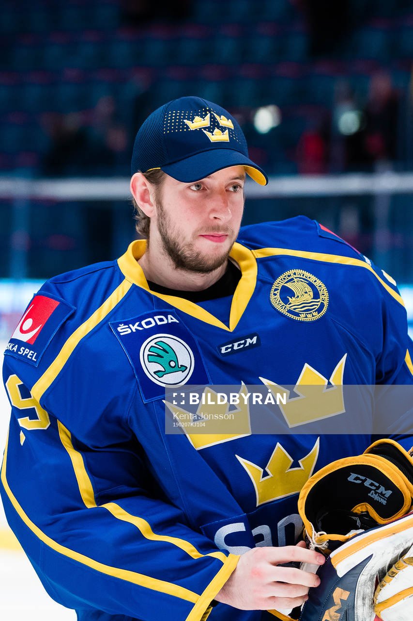 goaltender Adam Reideborn of Sweden
