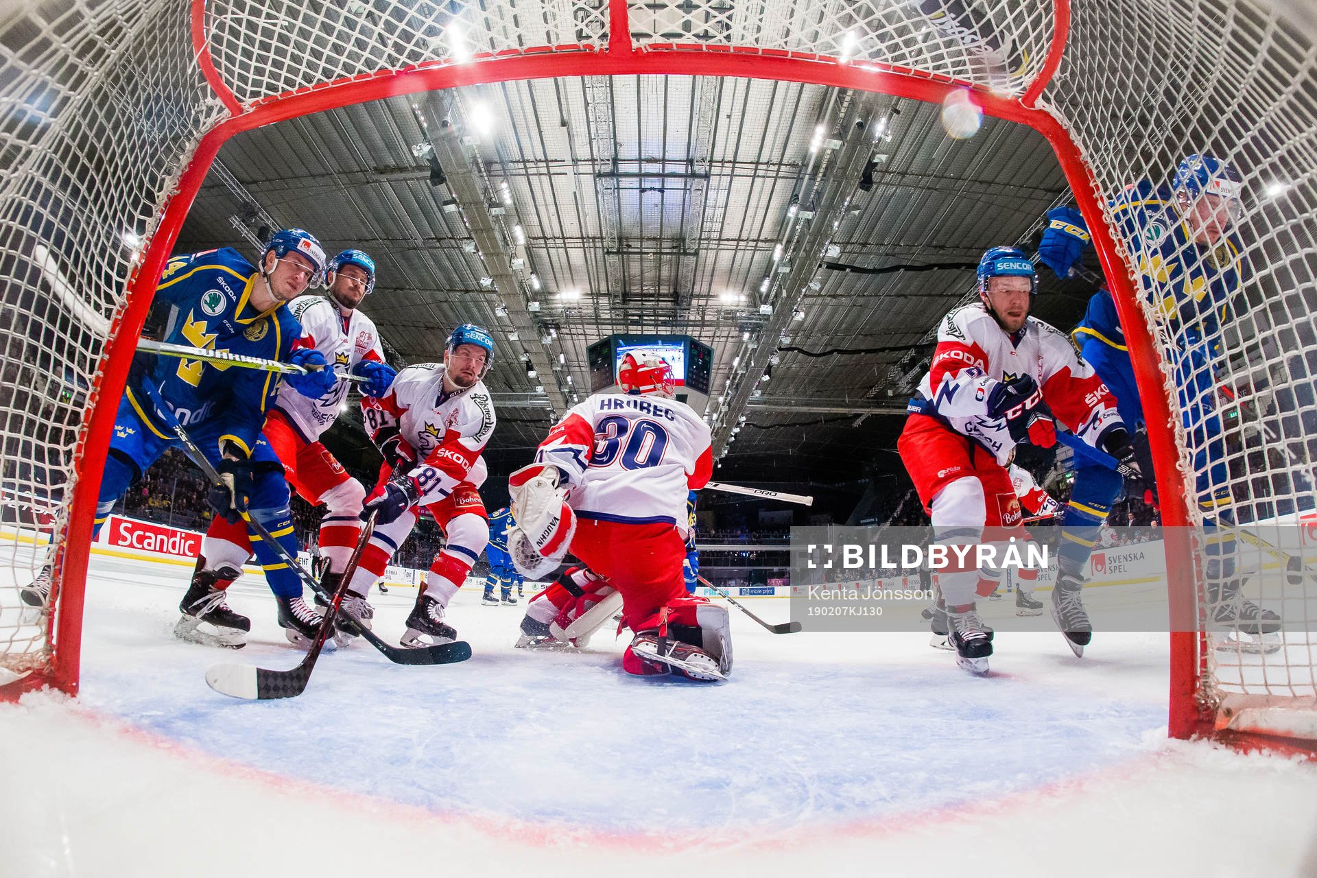 Joakim Nygård of Sweden with a chance to score