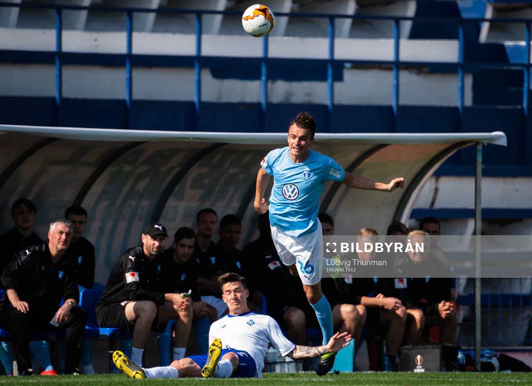 Andreas Vindheim of Malmö FF and Benjamin Verbic of Dinamo