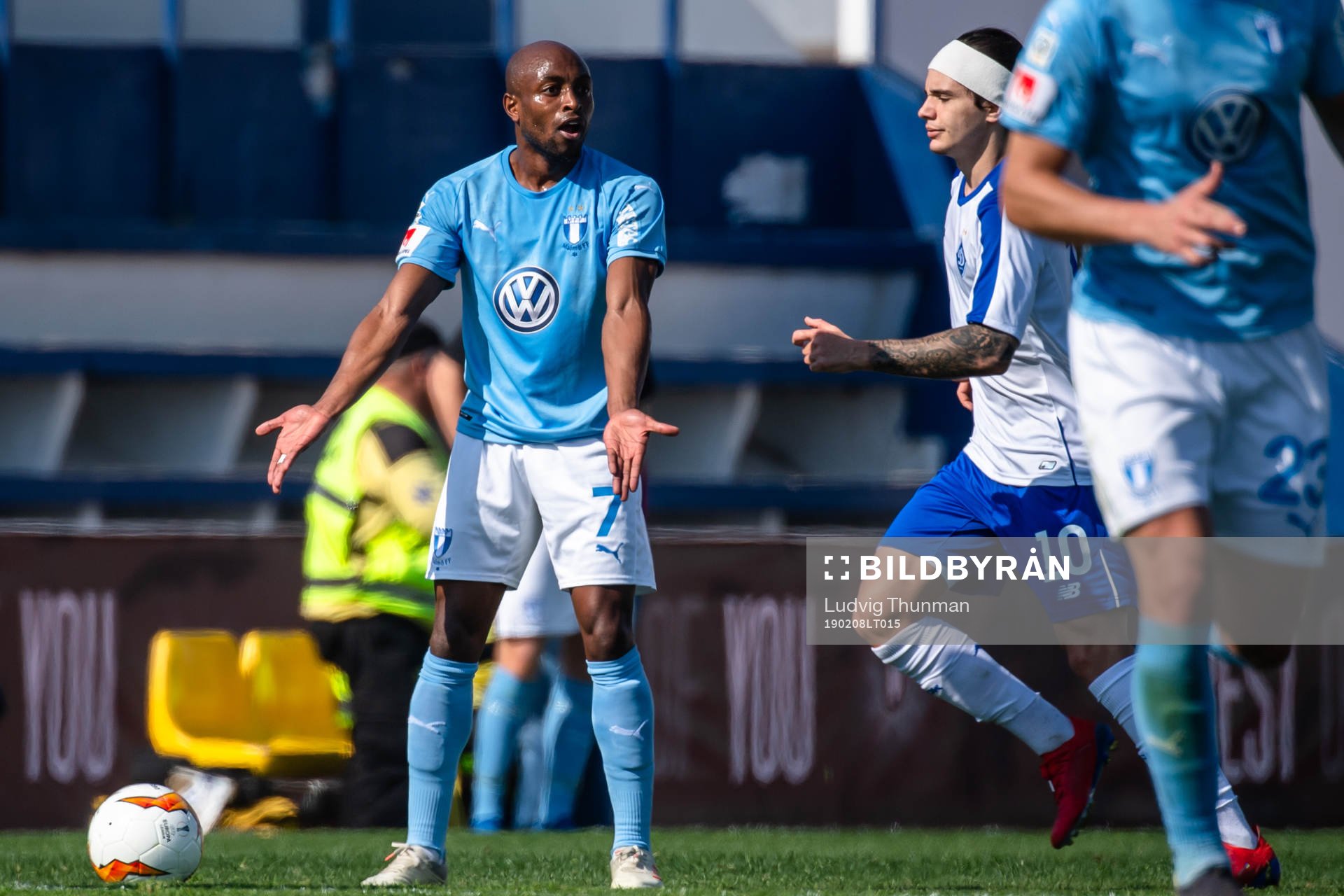Fouad Bachirou of Malmö FF reacts