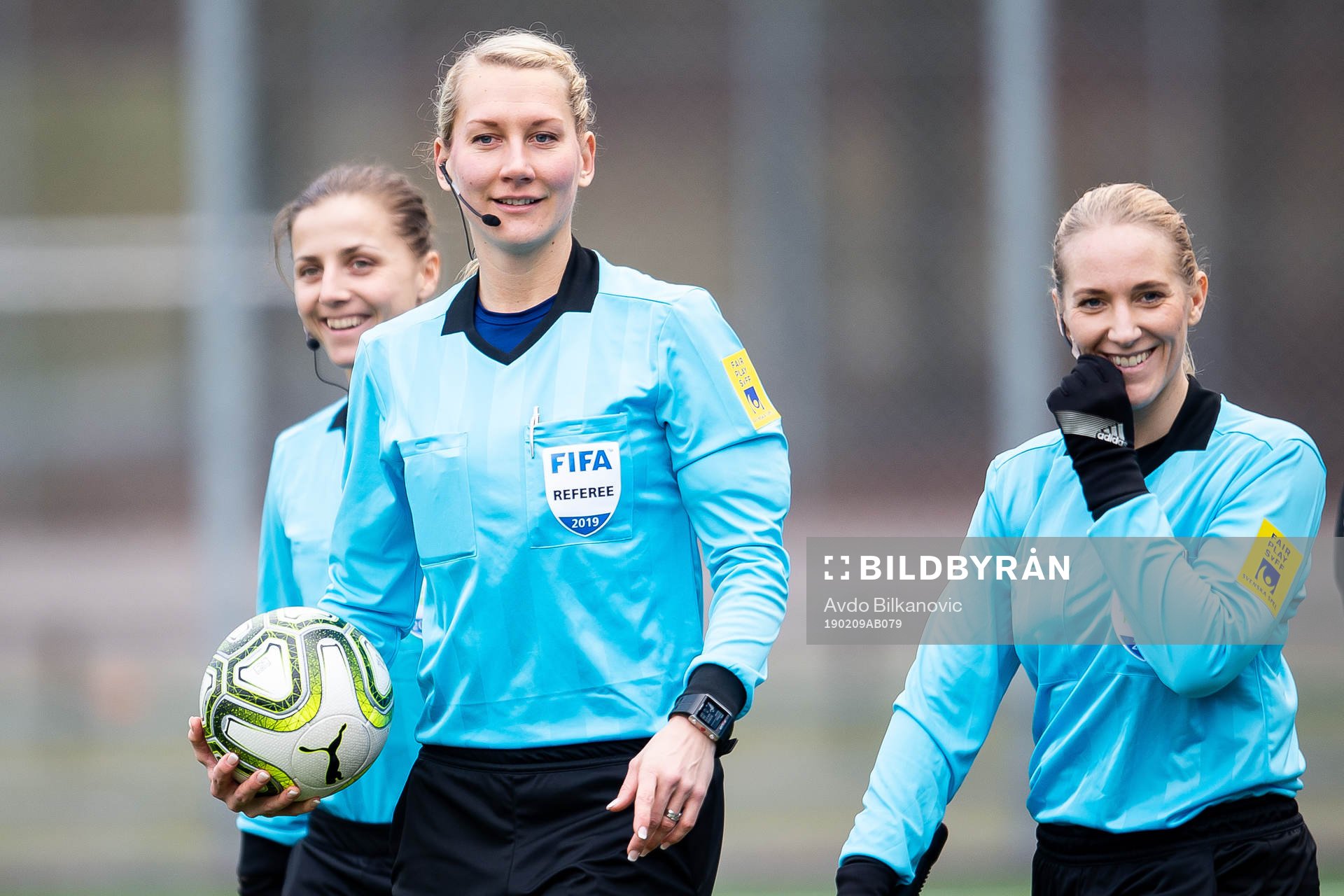 Domare Tess Olofsson Sandra Österberg och Almira Spahic