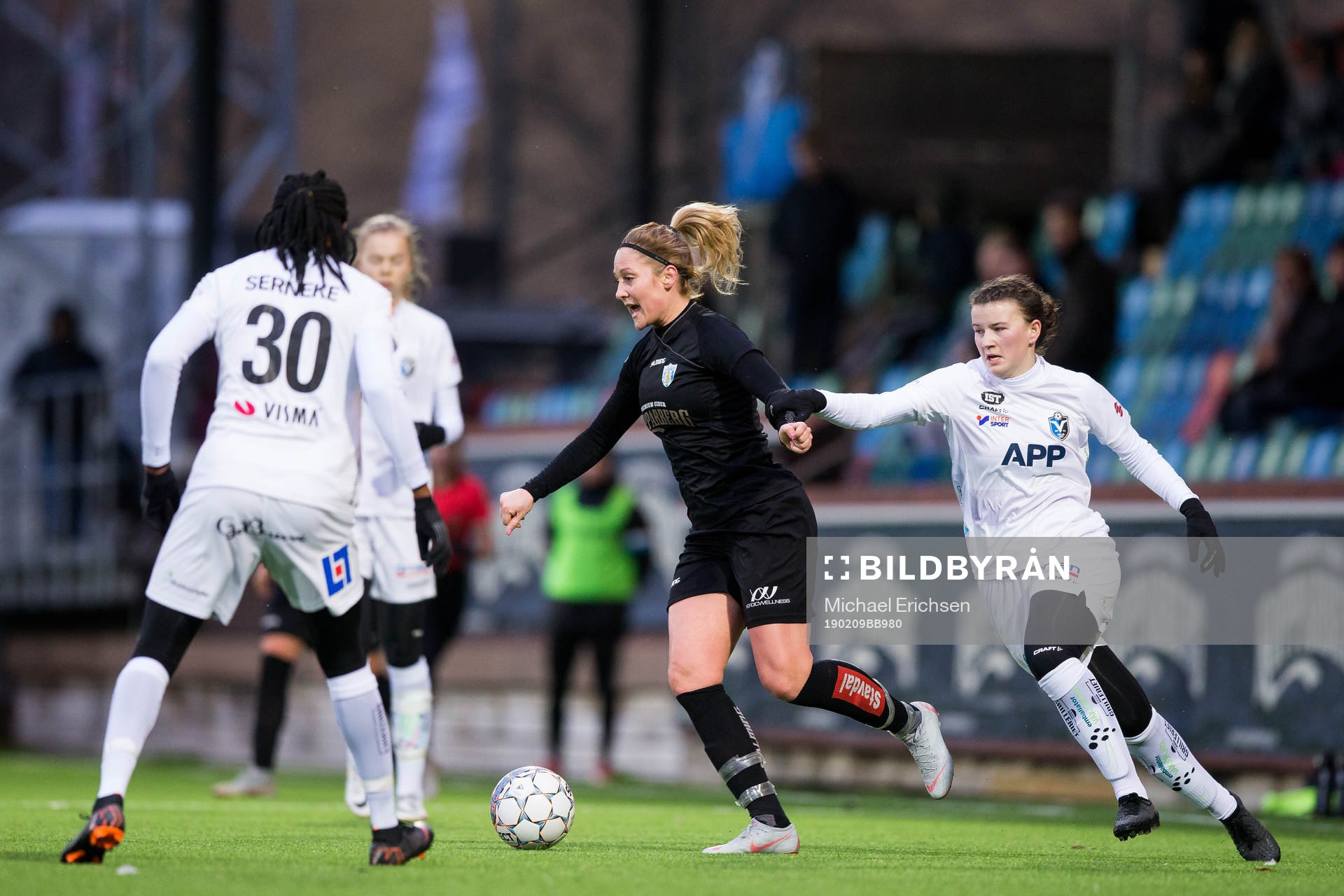 Göteborgs Karin Lundin under fotbollsmatchen i Svenska Cupen mellan Kopparbergs/Göteborg och Växjö den 9 februari 2019 i Göteborg.