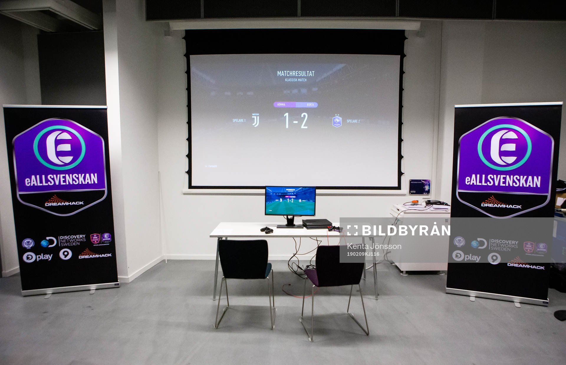 Djurgårdens lokal för eAllsvenskan i West Corner Lounge