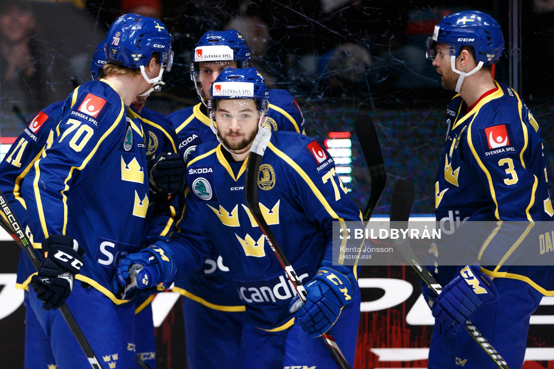 Emil Bemström of Sweden celebrates the 1-0 goal
