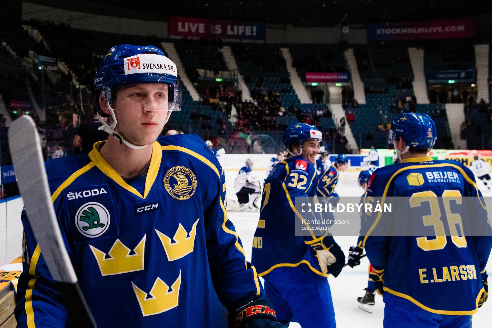 Jonathan Davidsson of Sweden a head of the Beijer Hockey