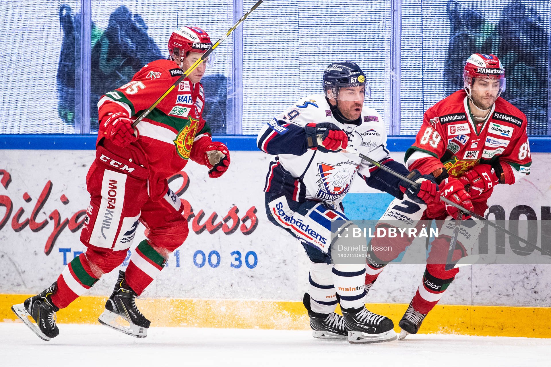 Moras Michael Haga och Linköpings Derek Roy och Moras Ryan