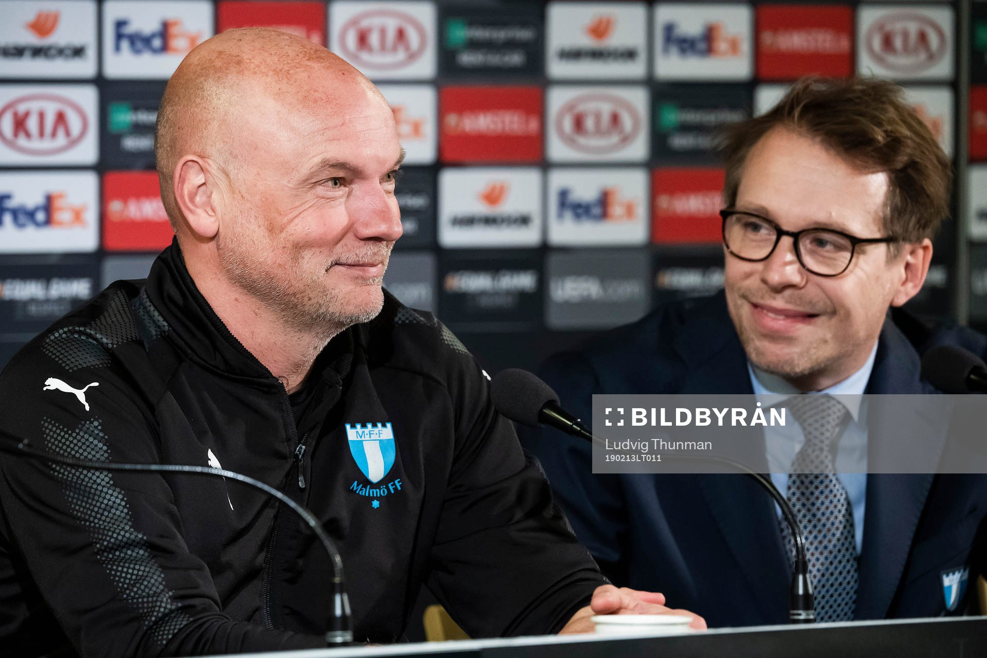 Uwe Rösler, head coach of Malmö FF and Peter Åhlander