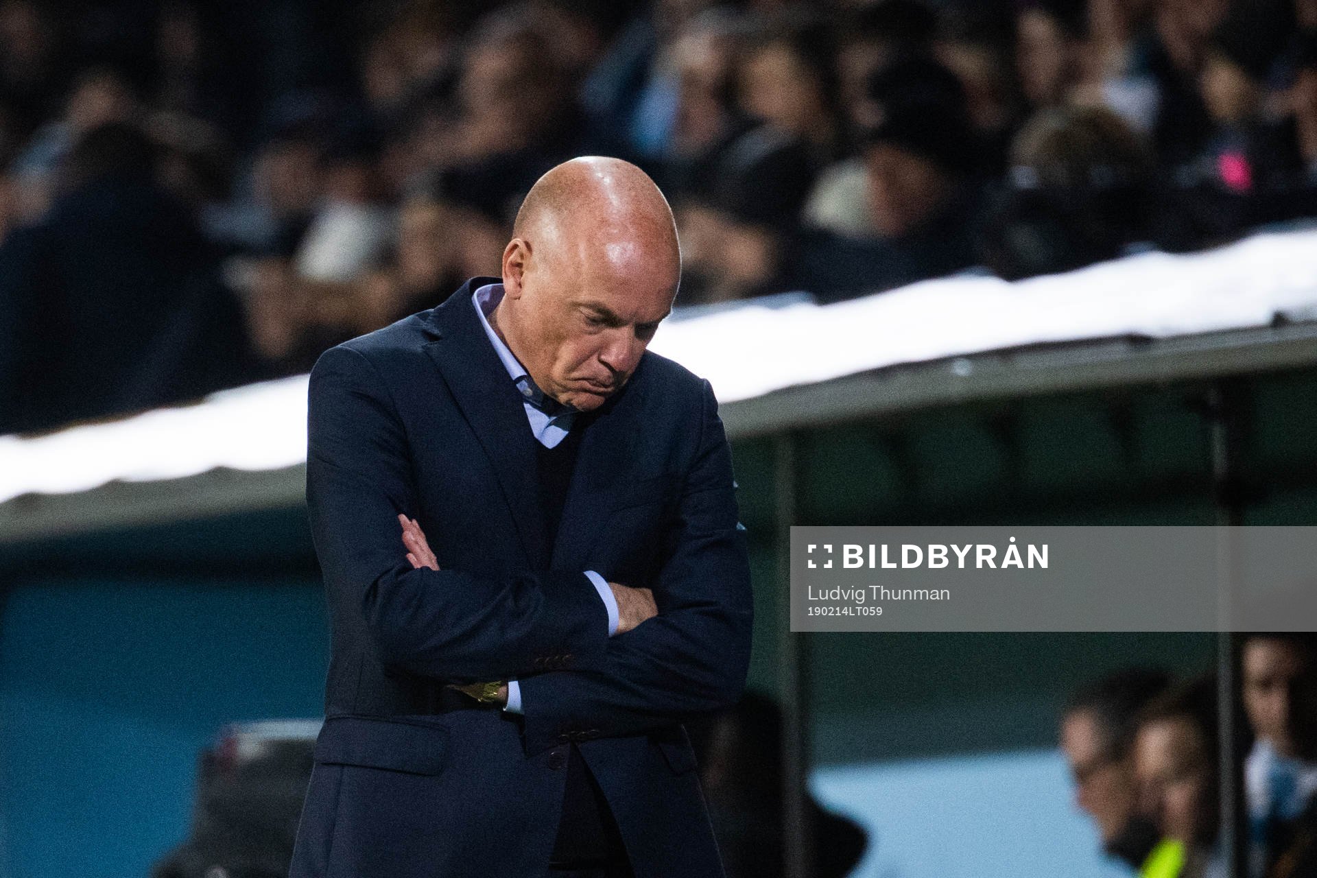 Uwe Rösler, head coach of Malmö FF looks dejected