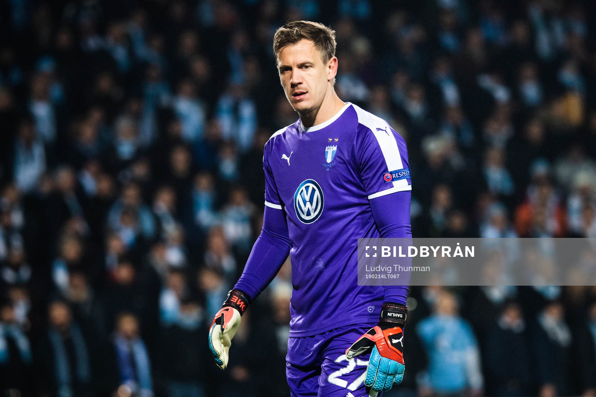 goalkeeper Johan Dahlin of Malmö FF looks dejected