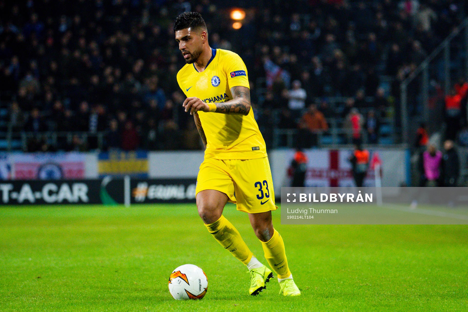Emerson Palmieri of Chelsea during the Europa league match between Malmö FF and Chelsea on February 14, 2019 in Malmö.