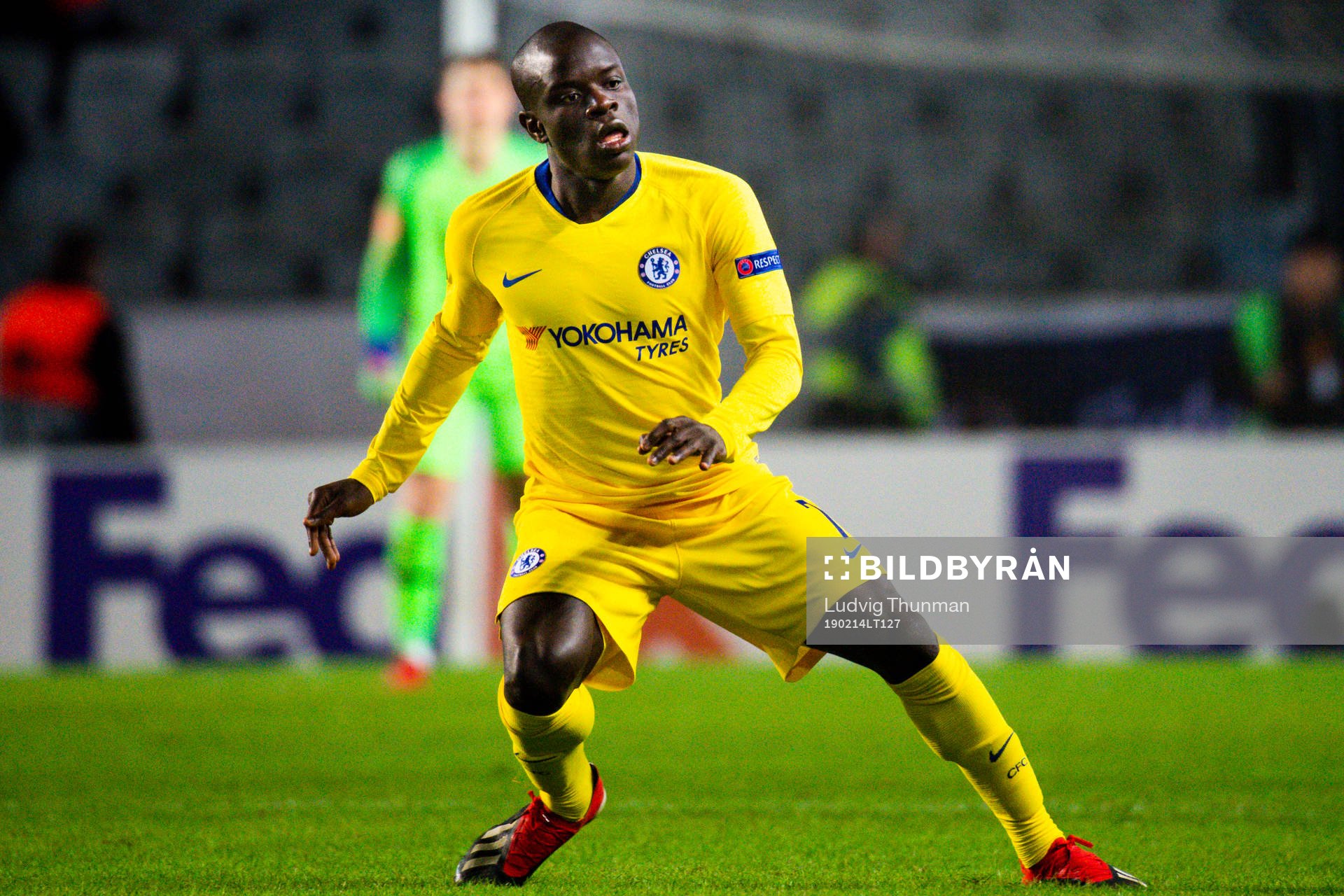 N'Golo Kante of Chelsea during the Europa league match between Malmö FF and Chelsea on February 14, 2019 in Malmö.