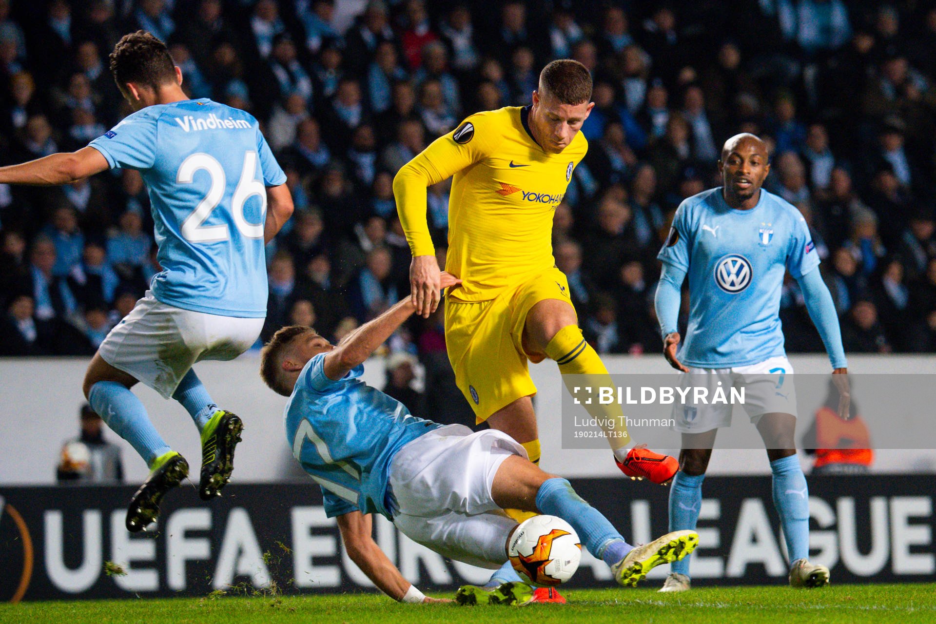 Ross Barkley of Chelsea and Rasmus Bengtsson of Malmö FF