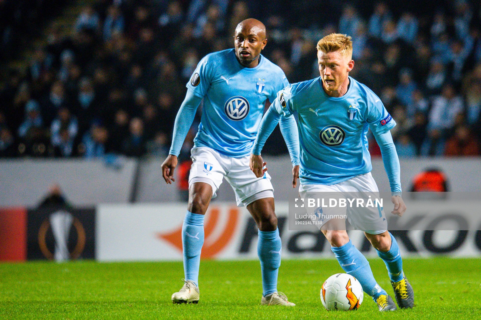 Fouad Bachirou and Anders Christiansen of Malmö FF