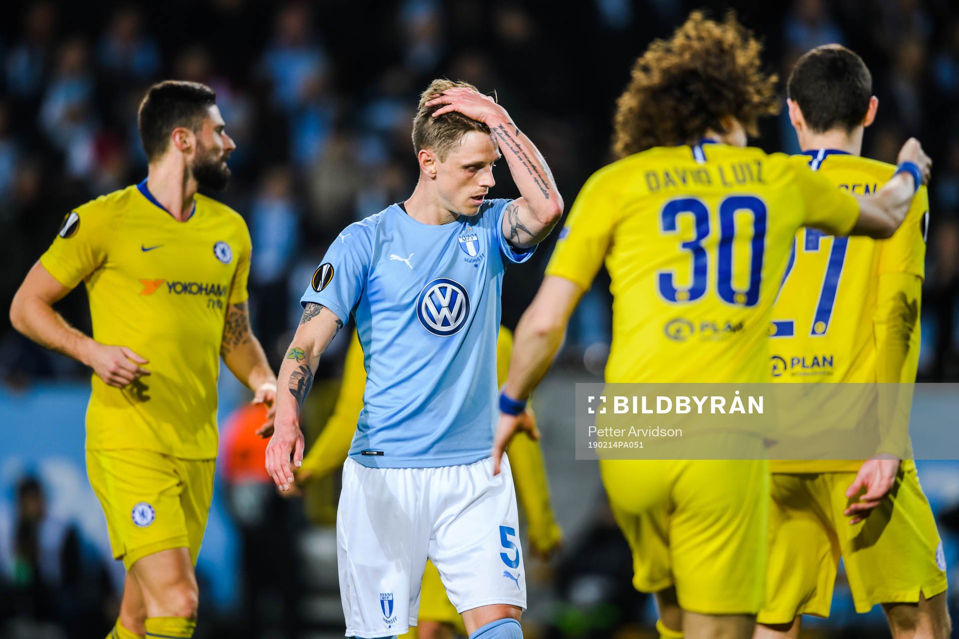 Sören Rieks of Malmö FF looks dejected