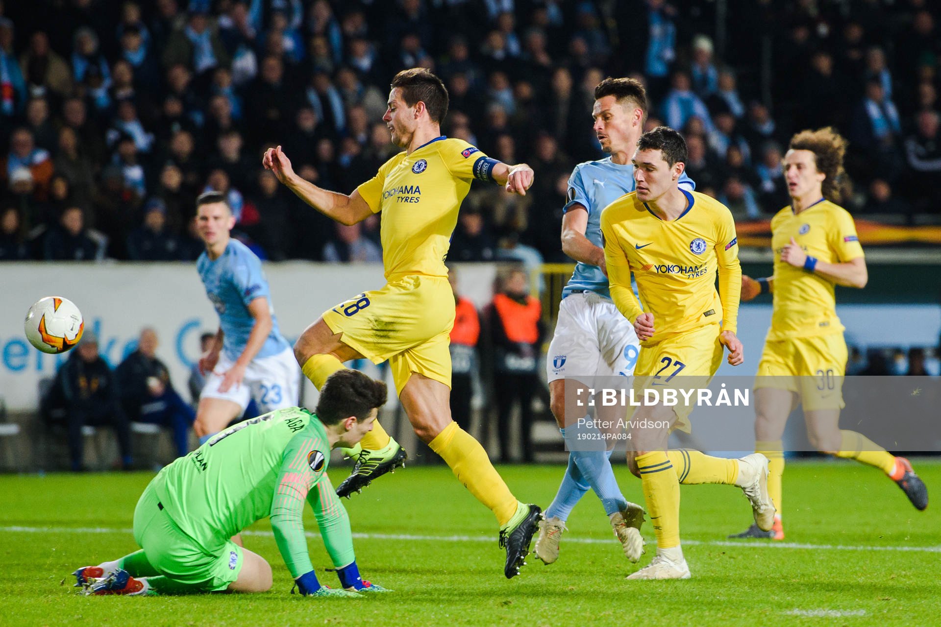 Markus Rosenberg of Malmö FF in a duel with Andreas