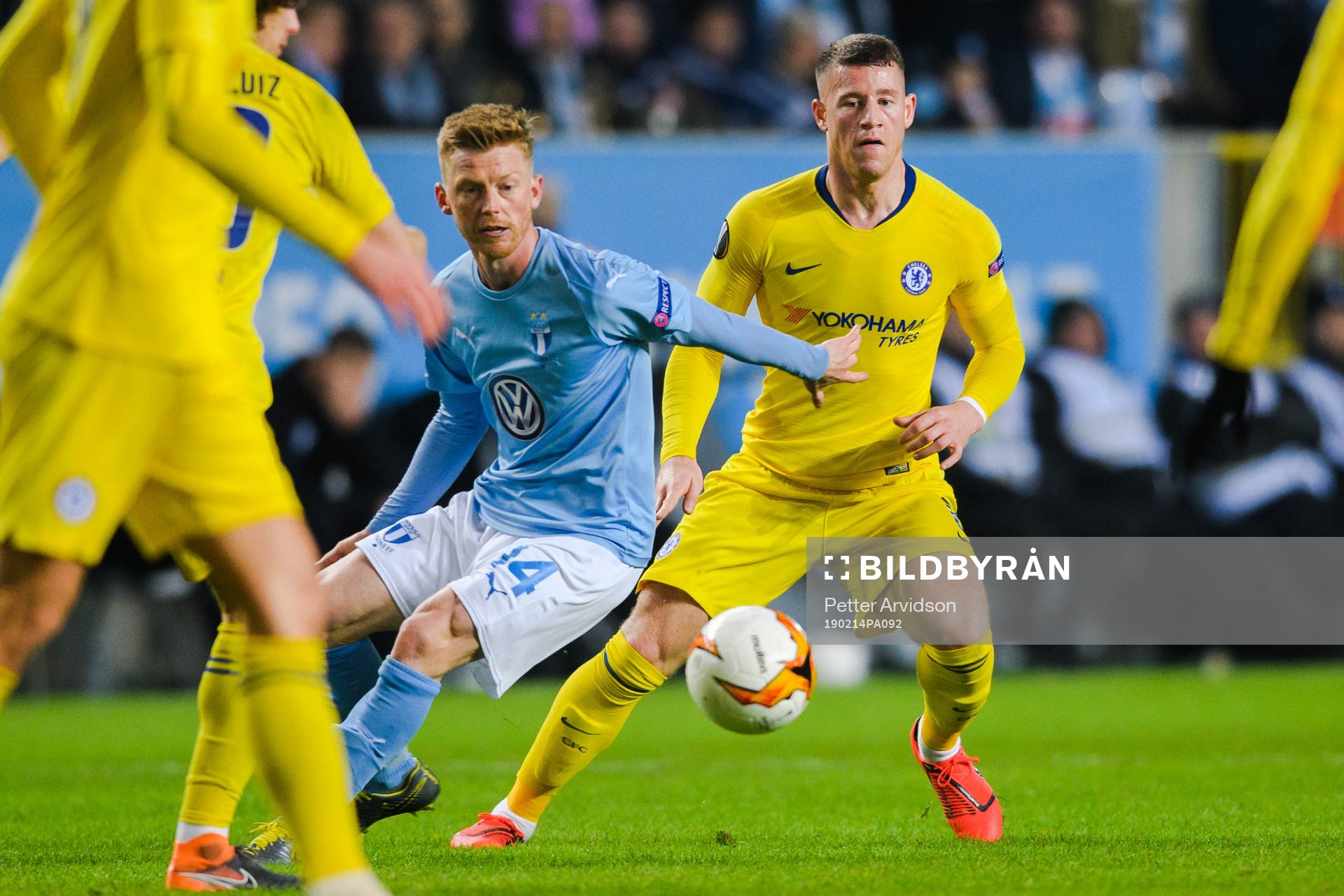 Anders Christiansen of Malmö FF and Ross Barkley of Chelsea