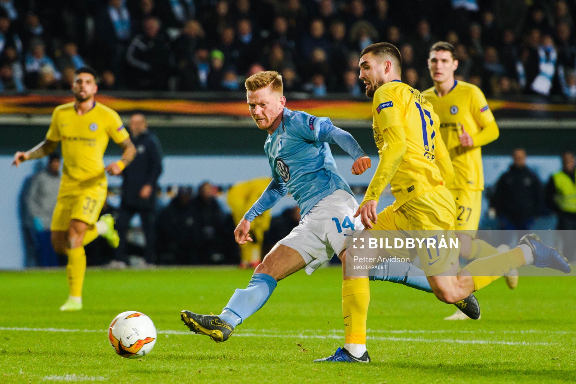 Anders Christiansen of Malmö FF scores 1-2