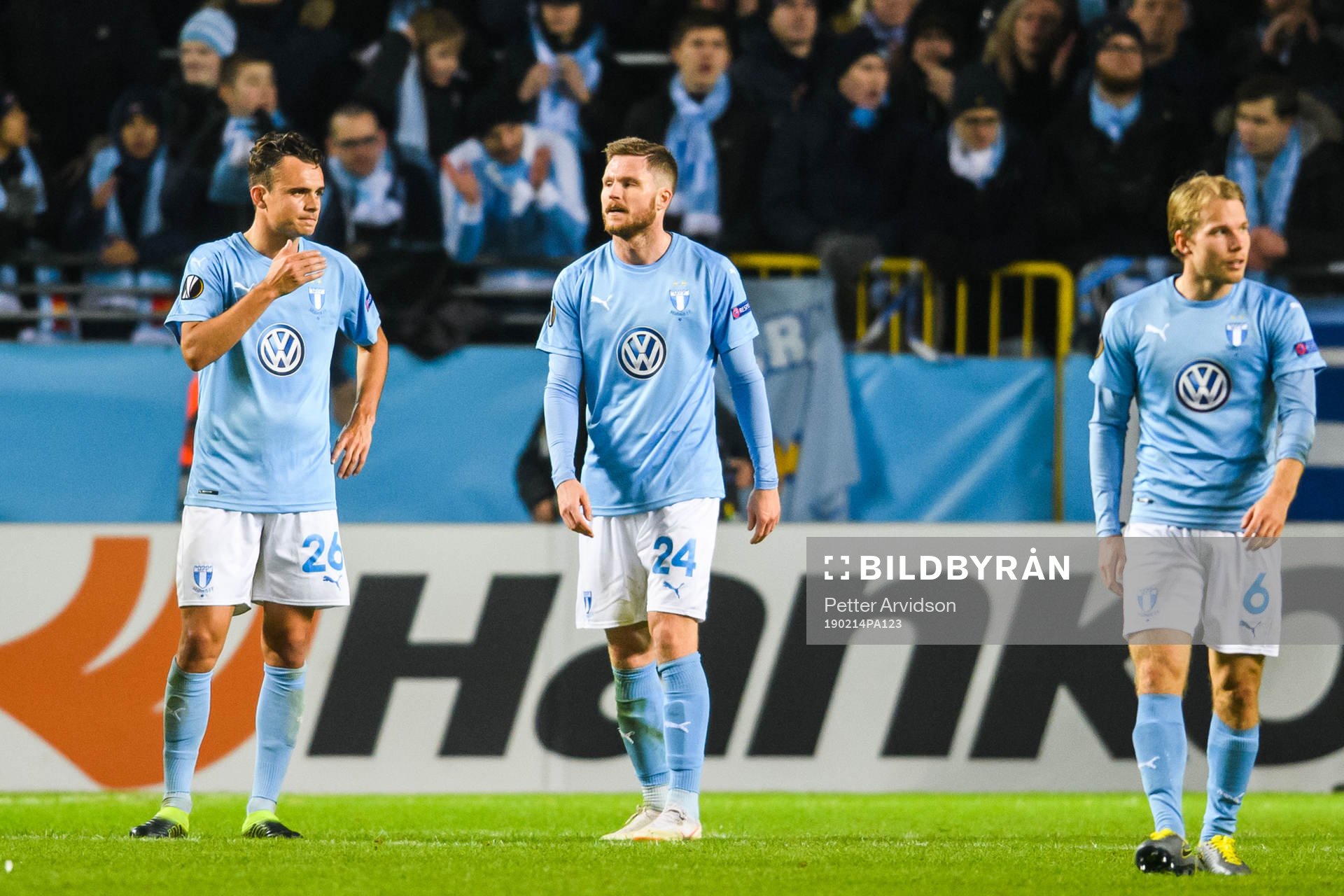 Andreas Vindheim, Lasse Nielsen and Oscar Lewicki of Malmö