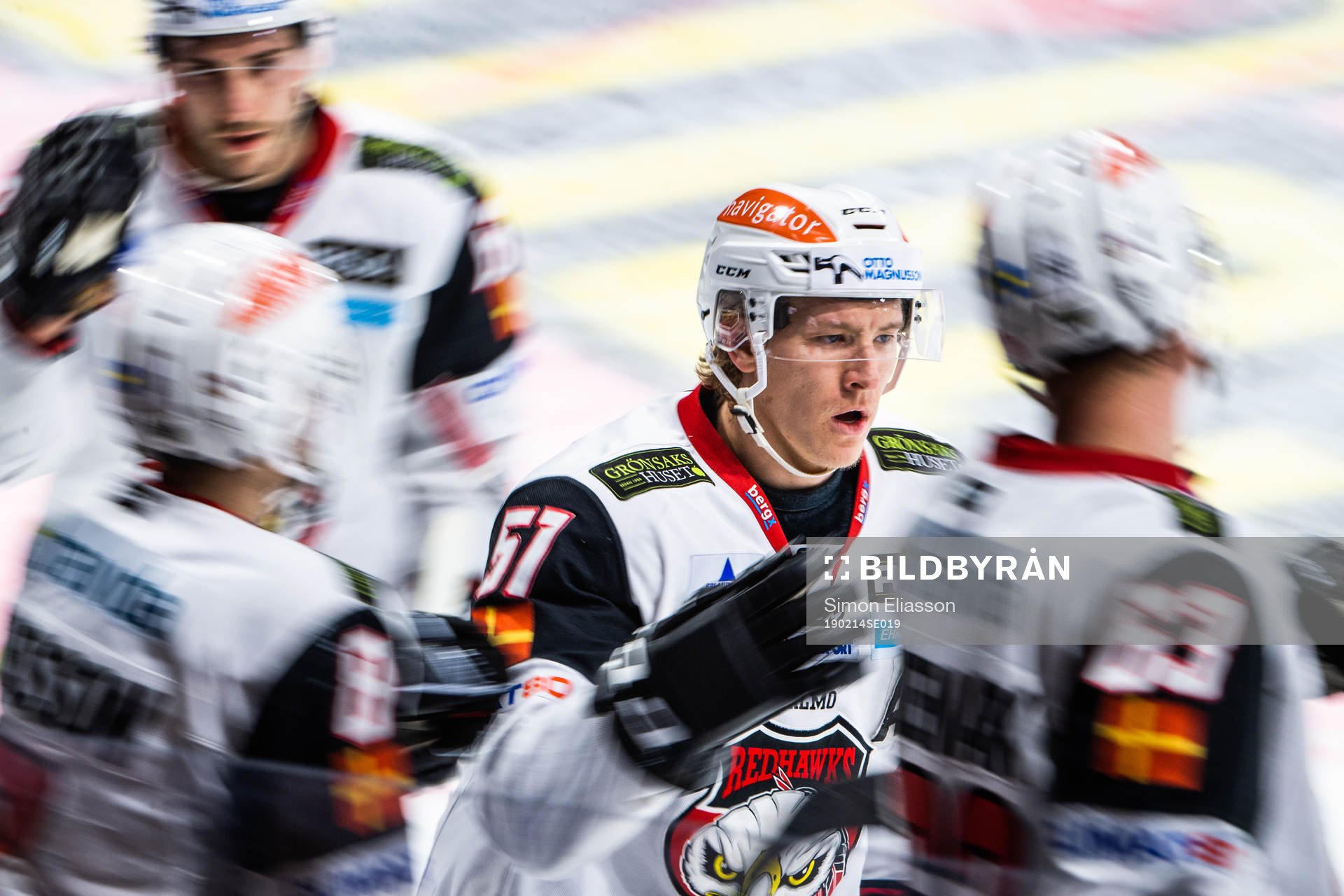 Malmö Redhawks Emil Sylvegård jublar