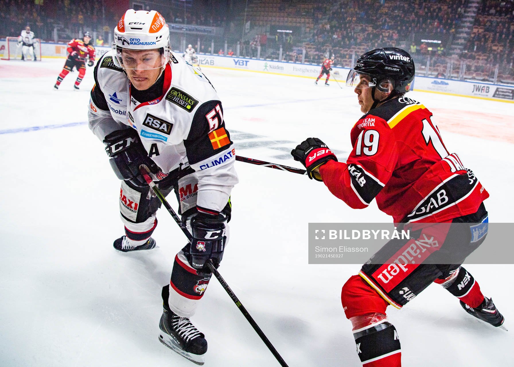 Malmö Redhawks Emil Sylvegård och Luleås Joonas Jalvanti