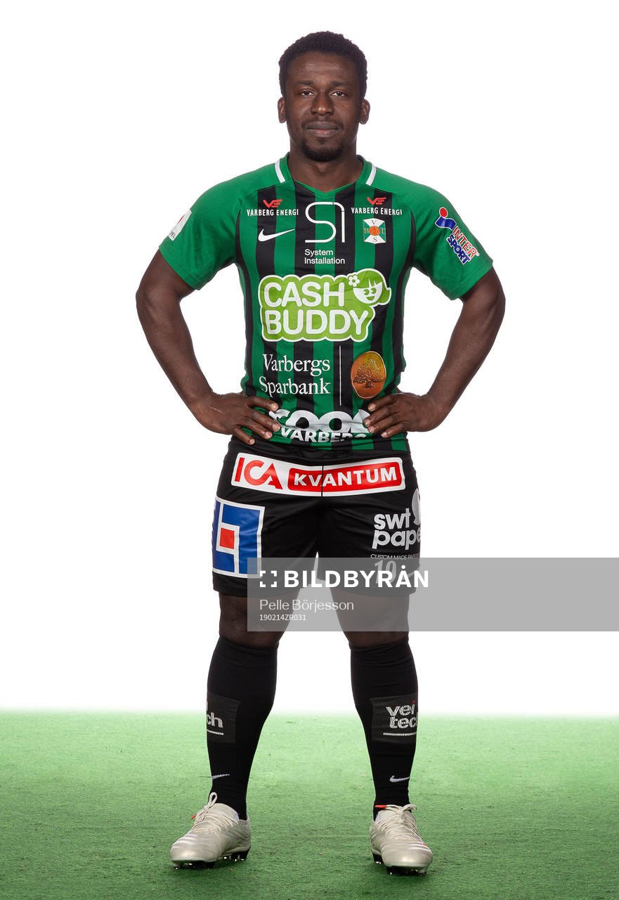 Varbergs Thierry Zahui poserar för ett porträtt den 14 februari 2019 i Varberg.