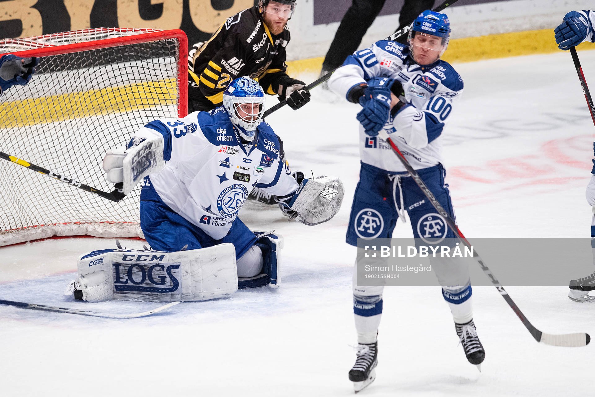 Leksands målvakt Axel Brage och Martin Karlsson