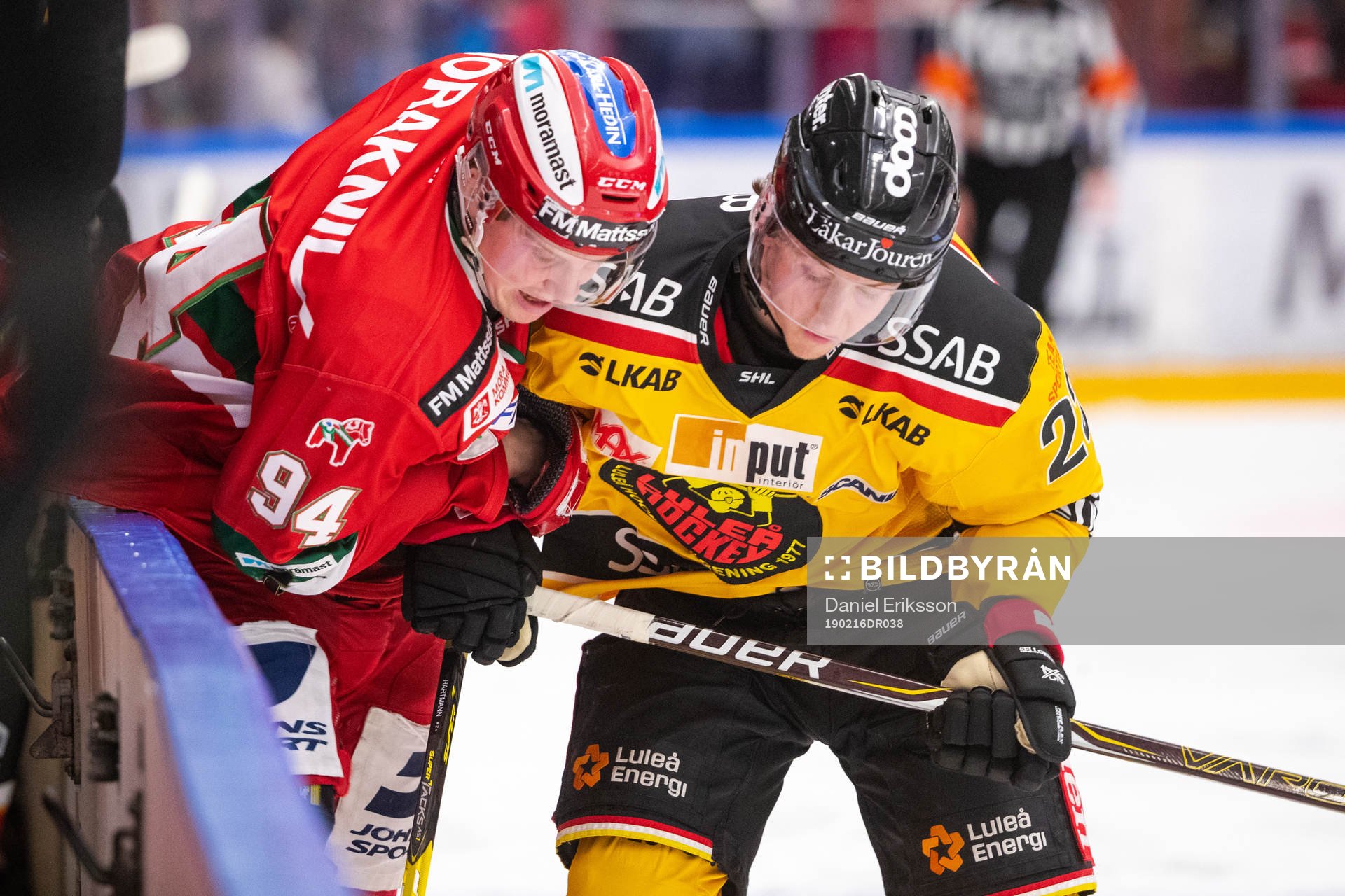 Moras Sebastian Hartmann och Luleås Jesper Sellgren