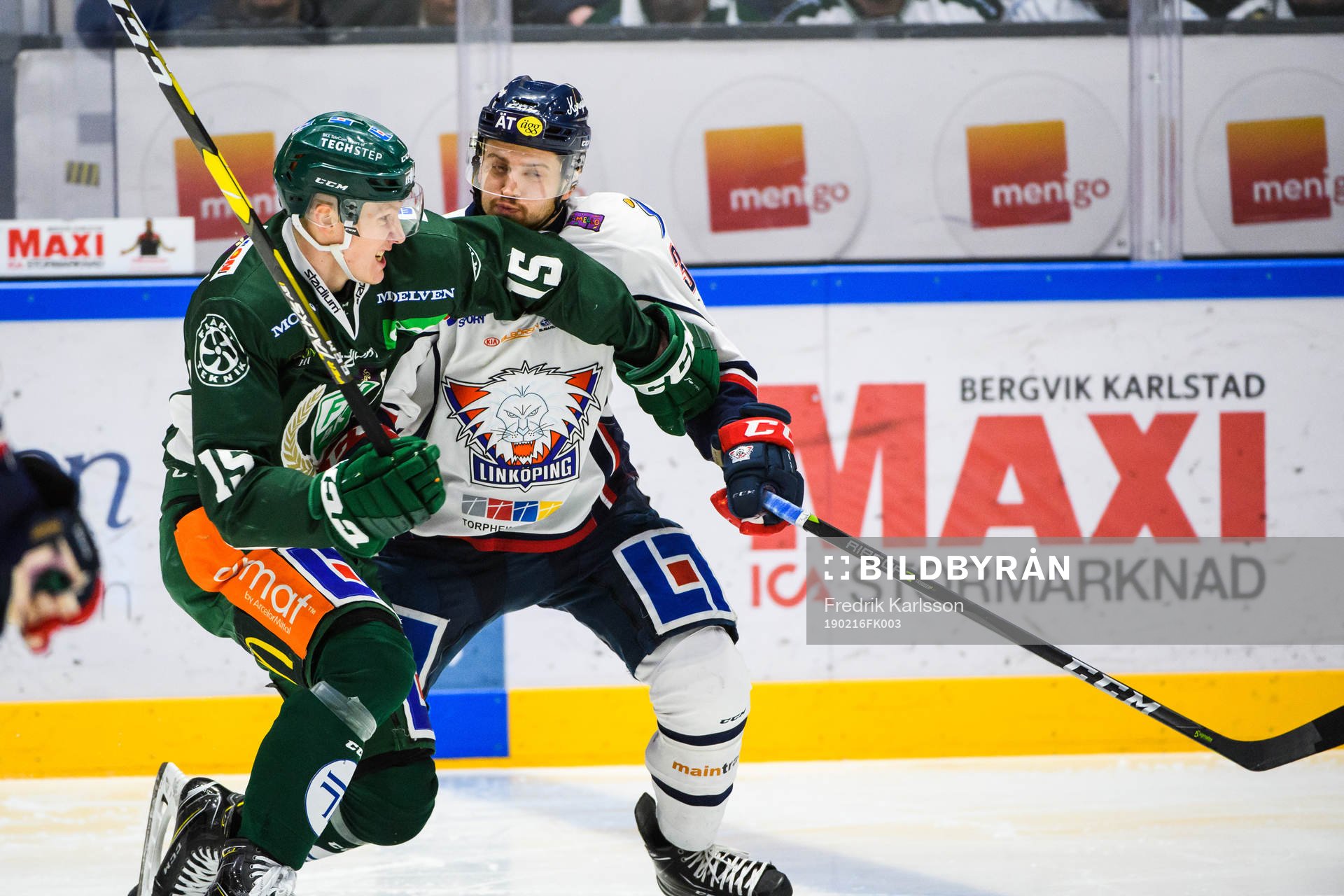 Färjestads Gustav Rydahl och Linköpings Lukas Bengtsson