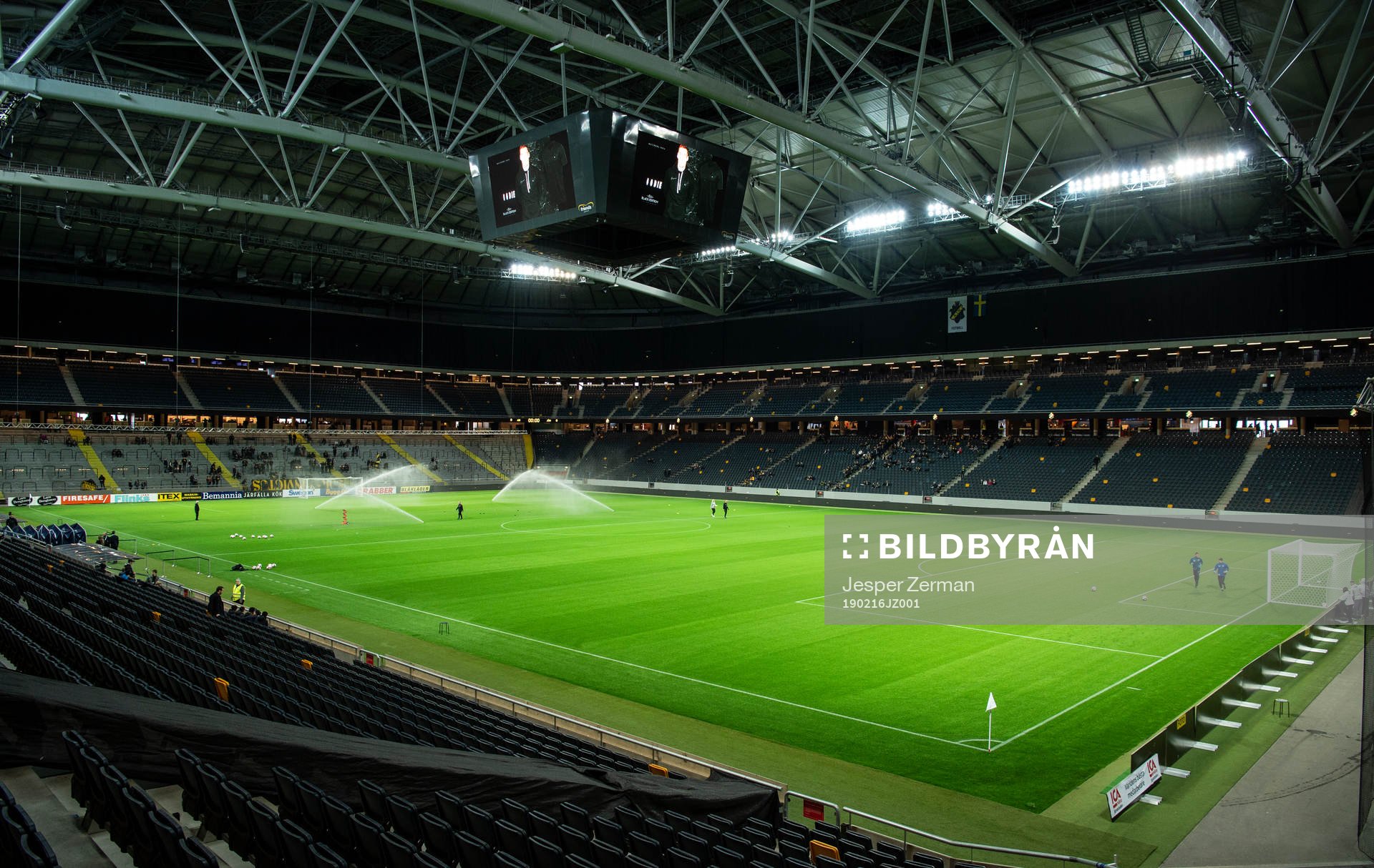 Interiör vy av Friends Arena med