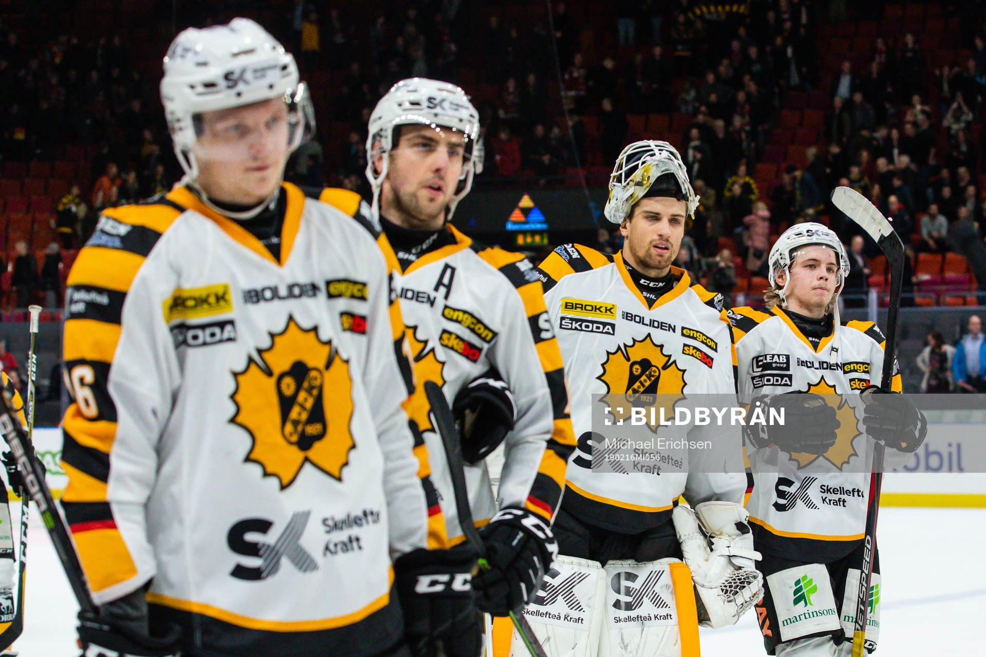 Skellefteås spelare deppar ishockeymatchen i SHL mellan