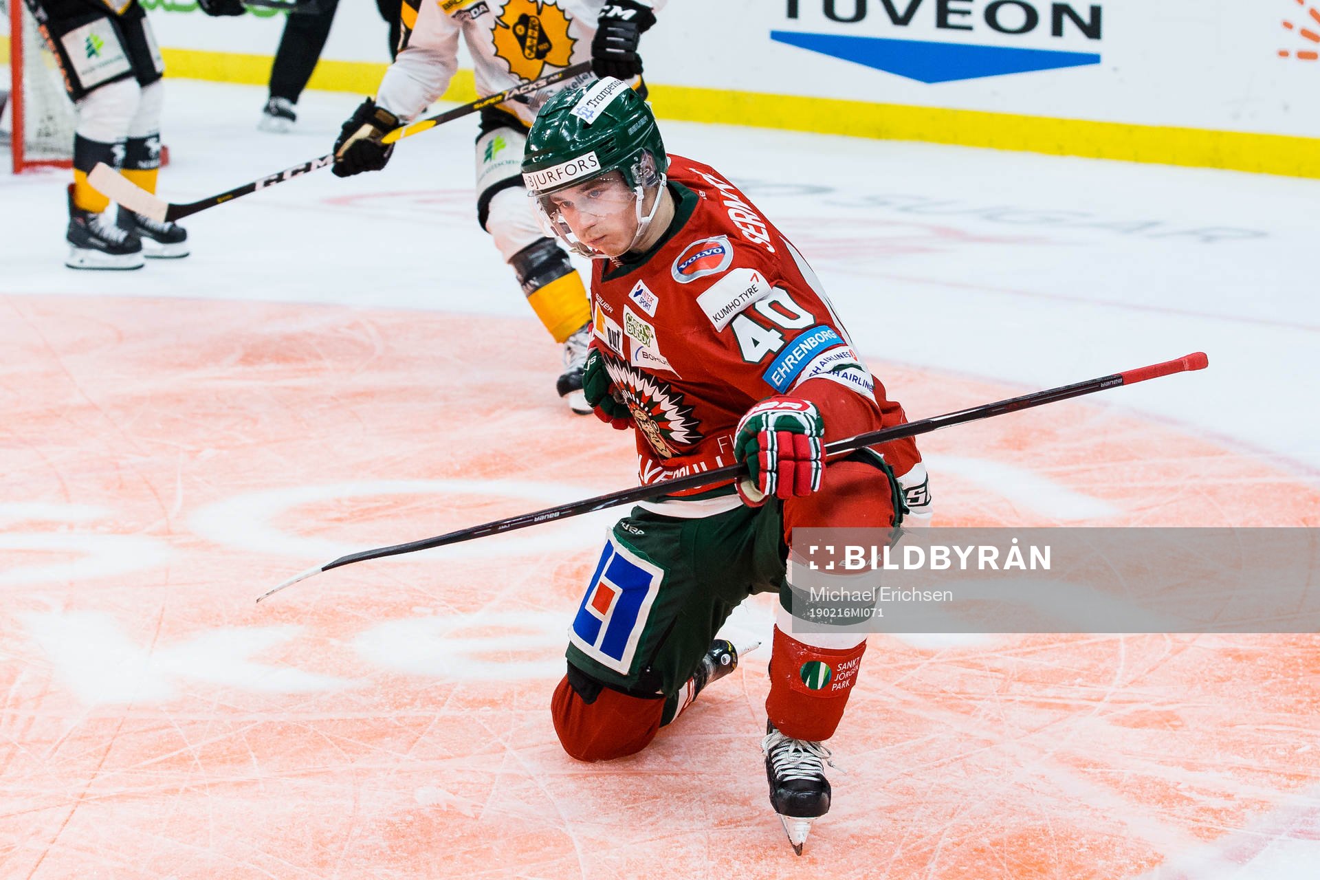 Frölundas Joel Mustonen jublar