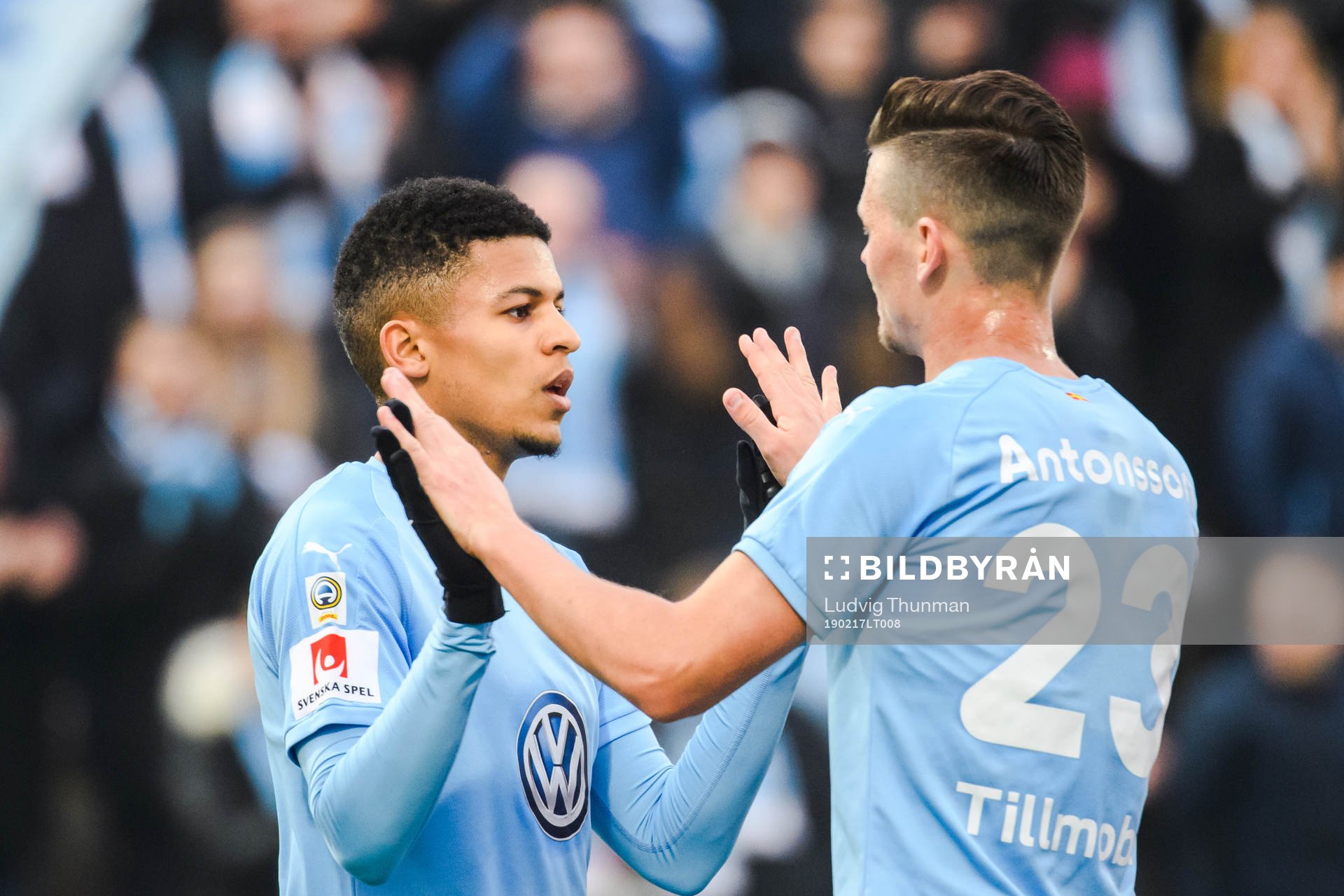 Malmö FFs Romain Gall och Marcus Antonsson jublar