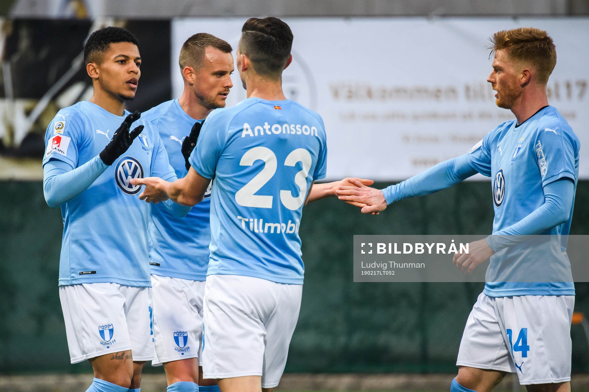 Malmö FFs Eric Larsson, Romain Gall, Marcus Antonsson och