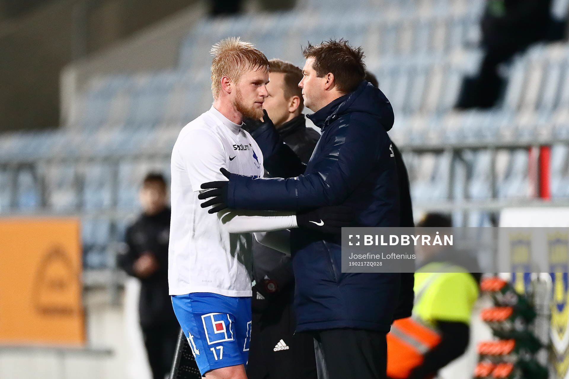 Norrköpings Kalle Holmberg och tränare Jens Gustafsson