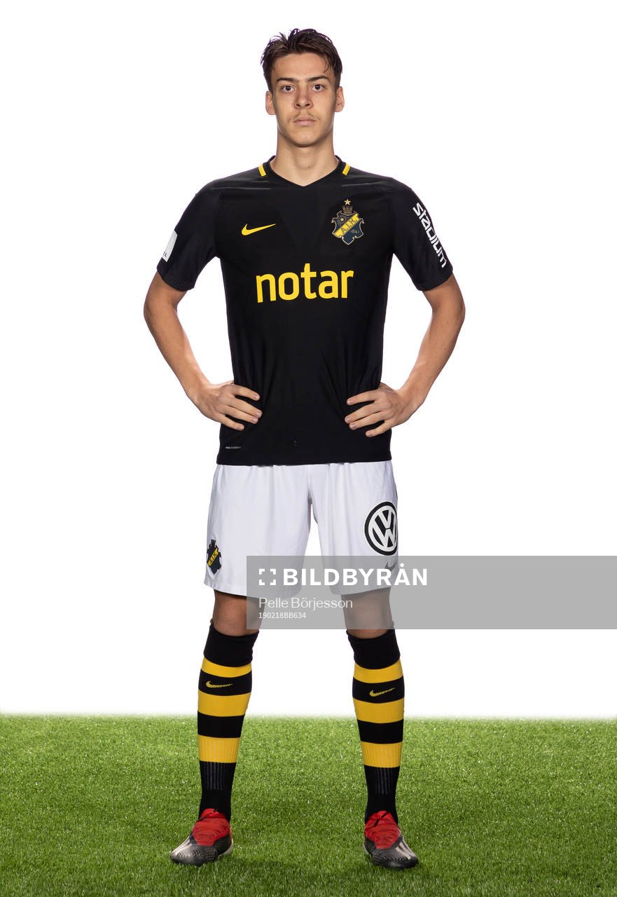 AIK:s Adam Ben Lamin poserar för ett porträtt den 18 februari 2019 i Stockholm.