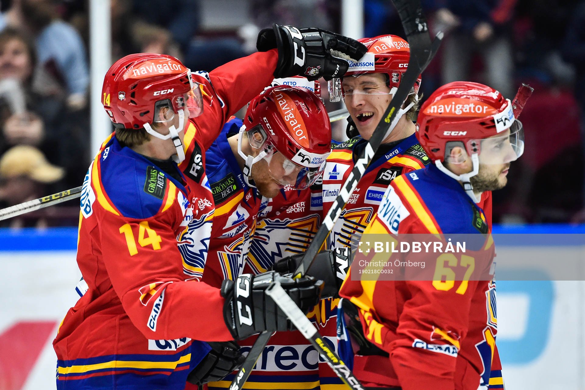 Malmö Redhawks Carl-Johan Lerby, Max Görtz och Emil