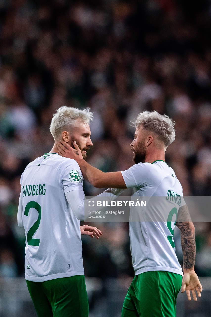 Hammarbys Simon Sandberg och Sander Svendsen jublar