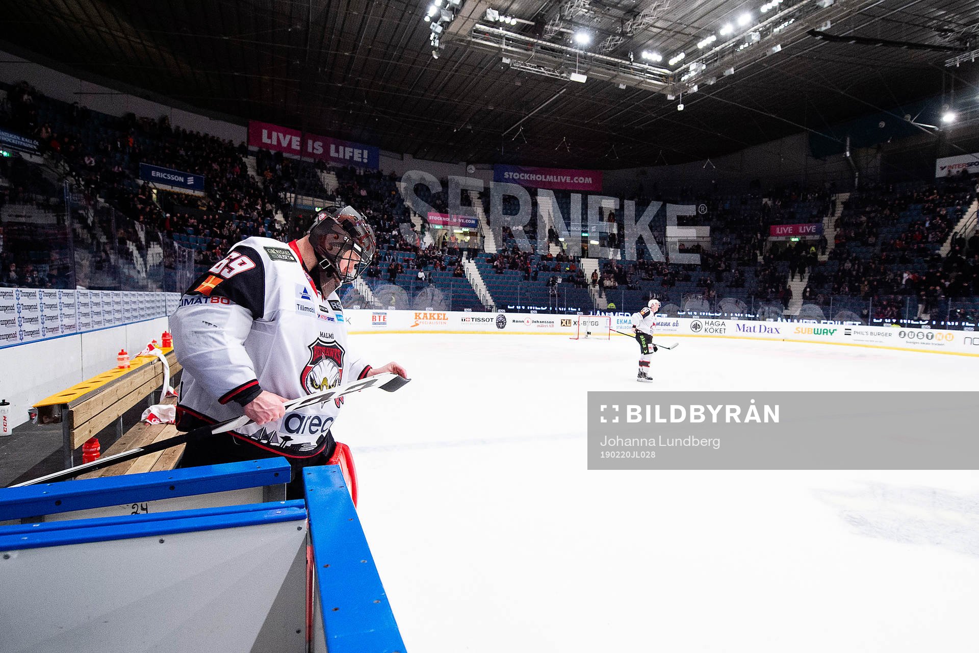 Malmö Redhawks målvakt Oscar Alsenfelt deppar