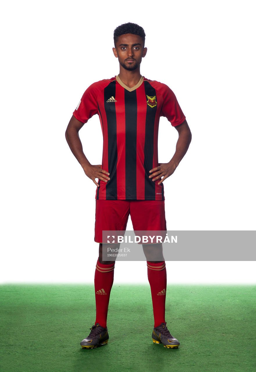 Östersunds Tesfaldet Tekie poserar för ett porträtt den 20 februari 2019 i Östersund.