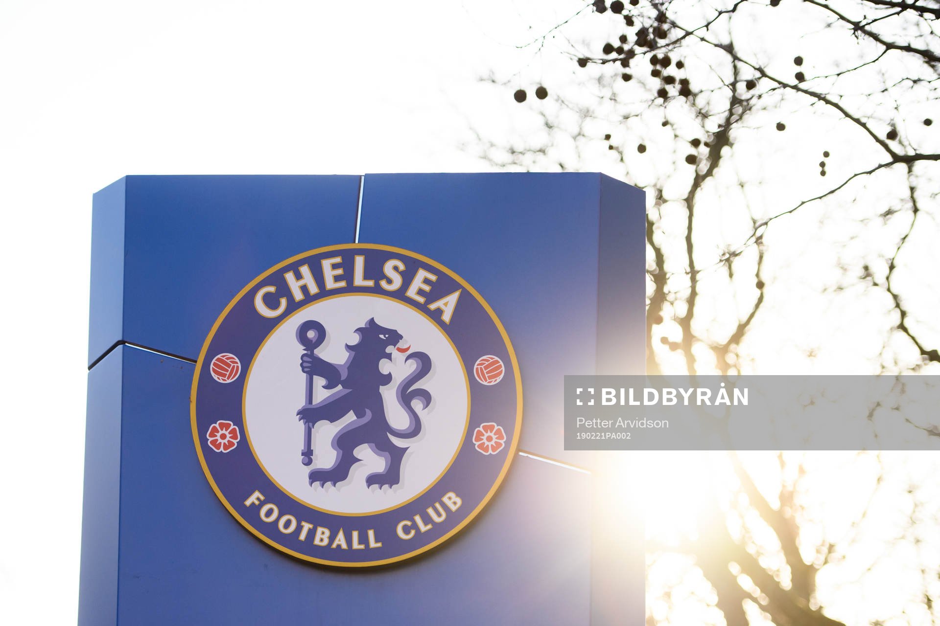 General view of a Chelsea logo prior to the Europa league