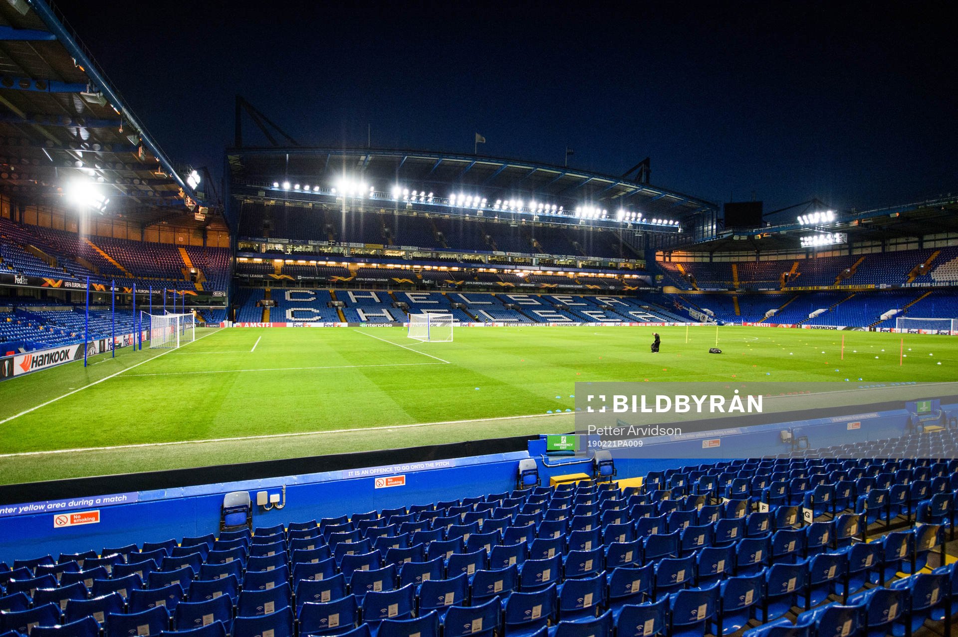 General view inside Stamford Bridge prior to the Europa league match between Chelsea and Malmö FF on February 21, 2019 in London.