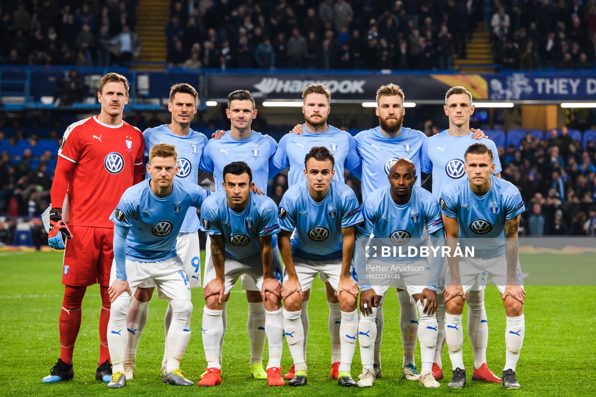 Players of Malmö FF poses for a team group photo